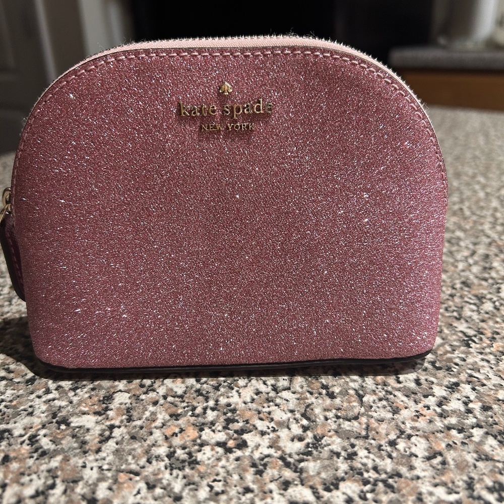 Kate Spade Pink Sparkle Cosmetic Case
